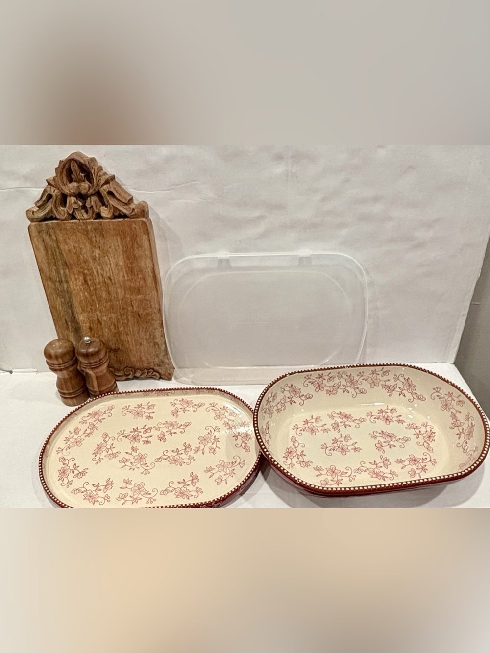 Temp-tations Floral Lace Baking Dish and Platter Set